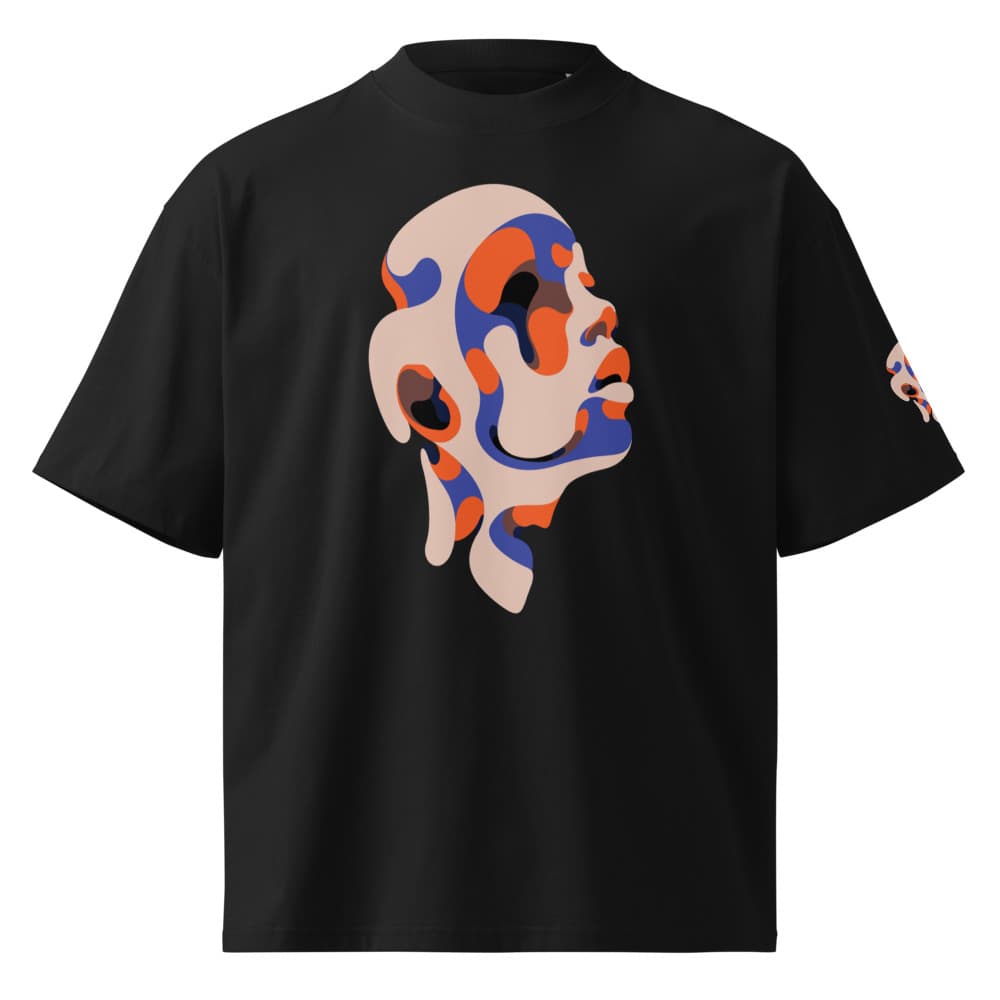 Unisex organic oversized high neck t-shirt