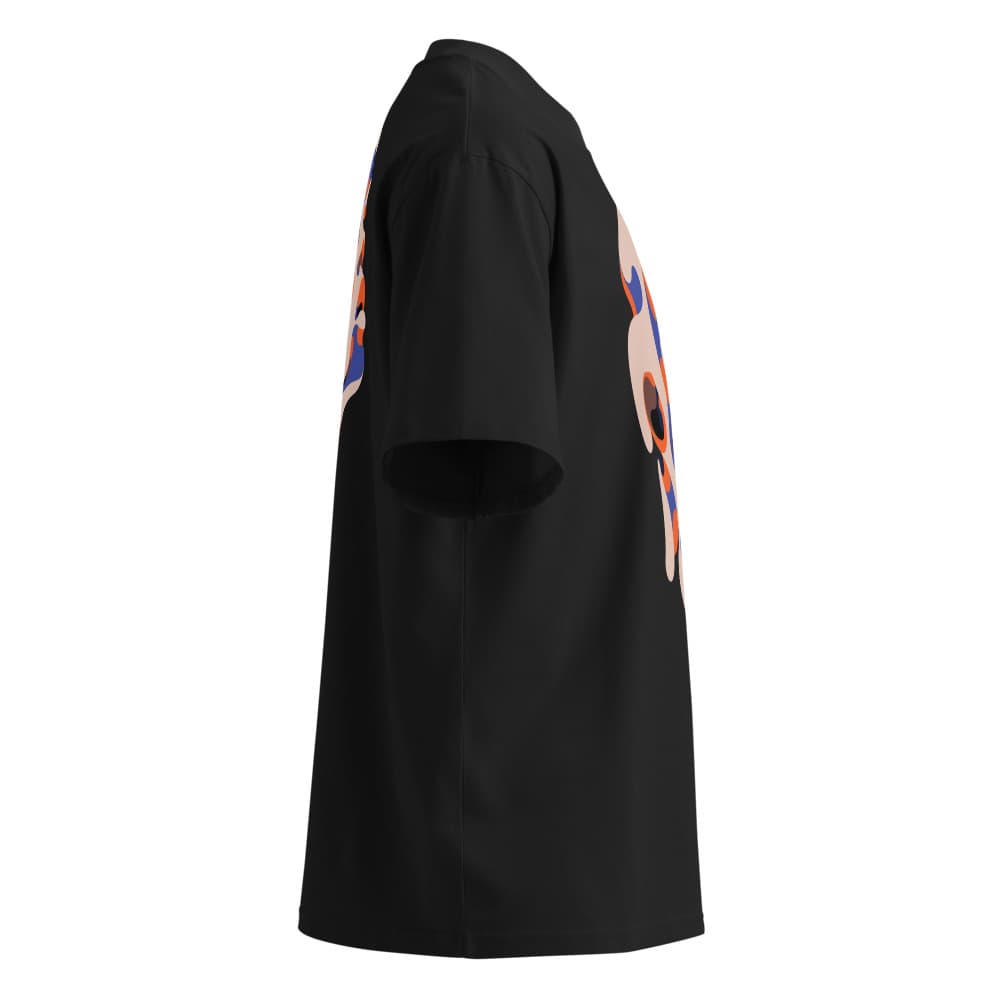 Unisex organic oversized high neck t-shirt