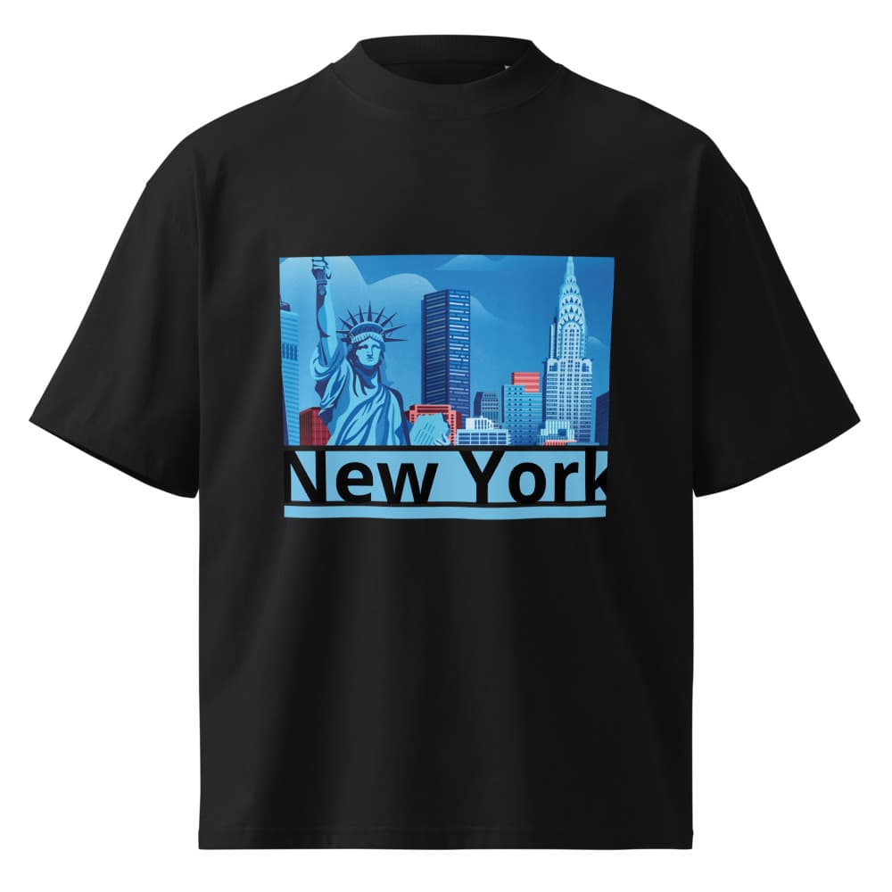 Unisex organic oversized high neck t-shirt